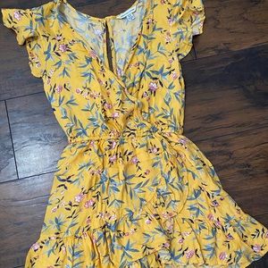 Yellow floral romper